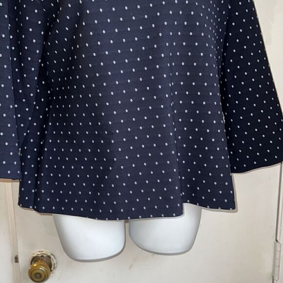THAKOON ADDITION Navy and Grey Polka Dot Cut Out Back Top-2/Small NWT - Picture 4 of 11